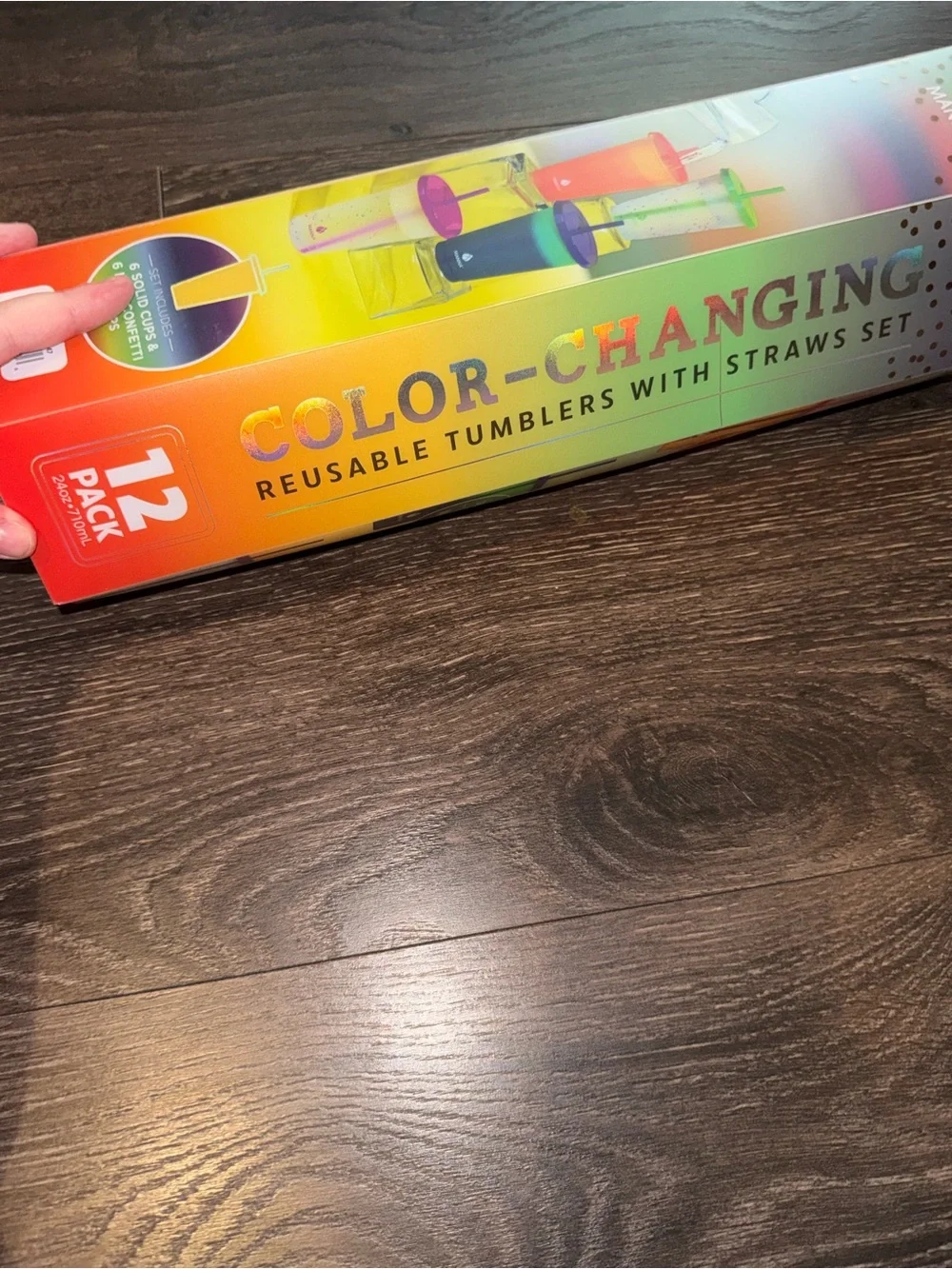 Anna Color-Changing Reusable Tumblers with Straws - 12 Pack (Multi-Color)